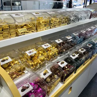 Various chocolate with nuts, dried fruit, kataifi