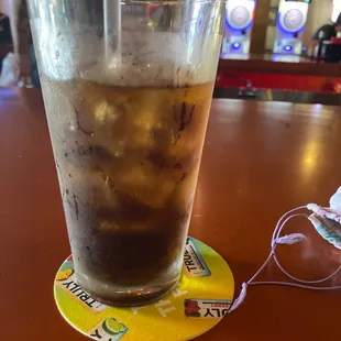 a glass of ice tea