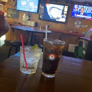 two beverages on the table