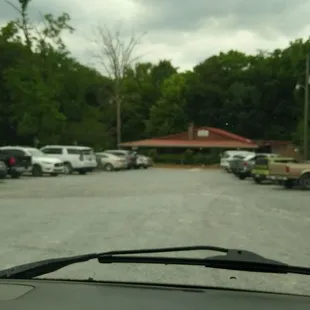 Pulling up to a packed parking lot!