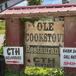 a sign for a restaurant