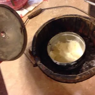 Freshly made ice cream! C&apos;mon! Who does this!!!! It was good !