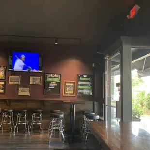 the interior of a sports bar