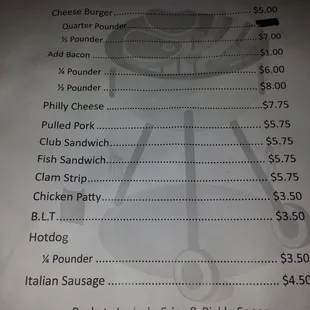 the menu