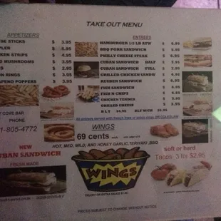 the menu