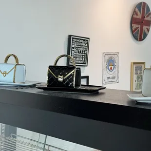 a selection of handbags