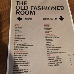 the menu
