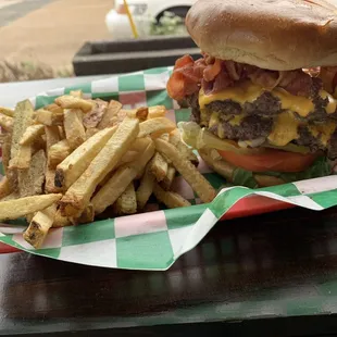 Bacon cheeseburger with Fresh Cut Fries