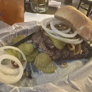 Steak sandwich.