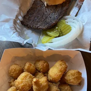 Standard steak sandwich. It was OK but nothing special. Cheese curds, of course.