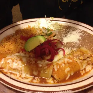 Beef enchiladas.
