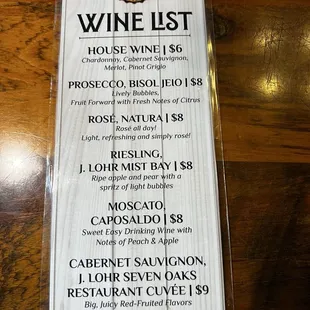 Wine List