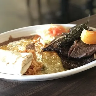 a plate of mexican food