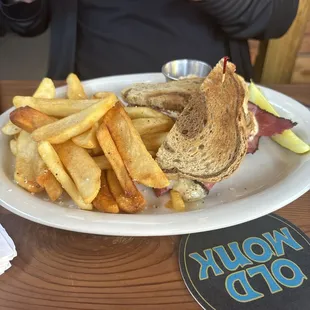 Reuben and steak fries
