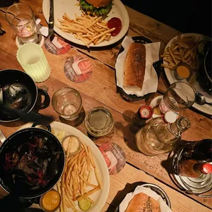 a table full of food