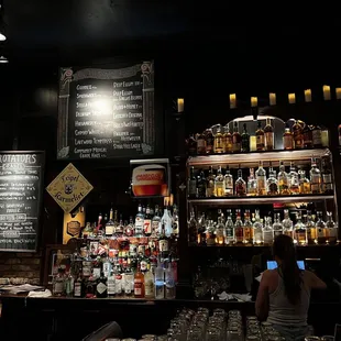 a woman at a bar
