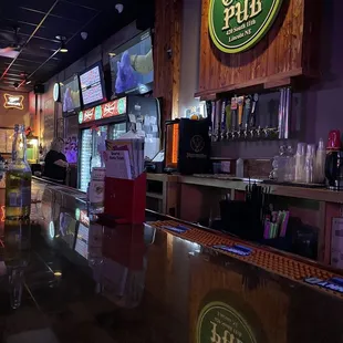 the bar and televisions