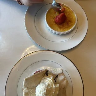 Black raspberry cobbler and crème brûlée