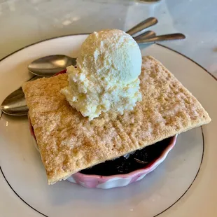 Raspberry cobbler a La mode