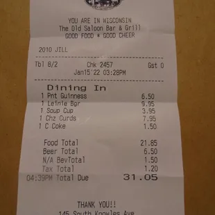 Final tab - great prices!