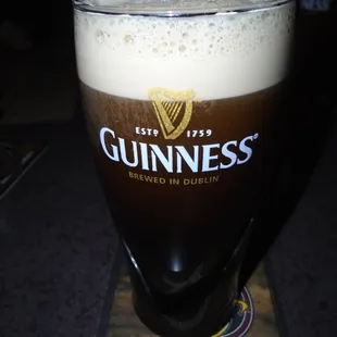 Guinness - served up in official glassware.