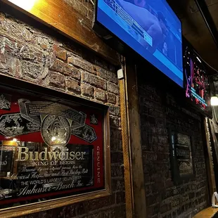 a bar with a television