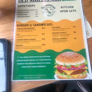 St. Patrick&apos;s Day menu