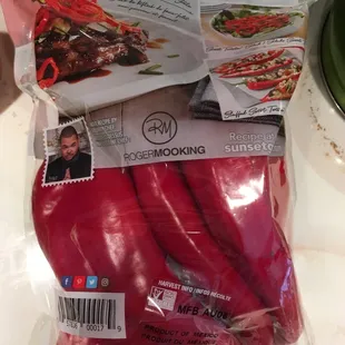 Mexican red sweet peppers $3