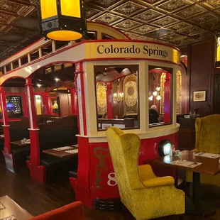 the dining area of the restaurant