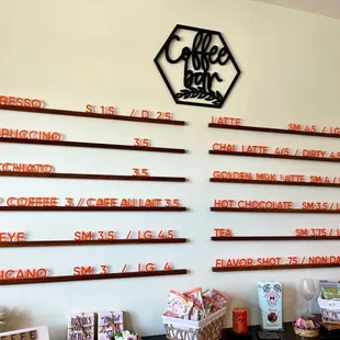 Coffee Bar menu