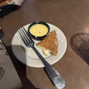 Fried cheese (I asked for honey mustard with mine) - made with queso.