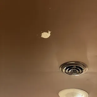 Toilet paper on the men's bathroom ceiling. It had dried so it was evident it hadn't been cleaned. What's the kitchen look like.