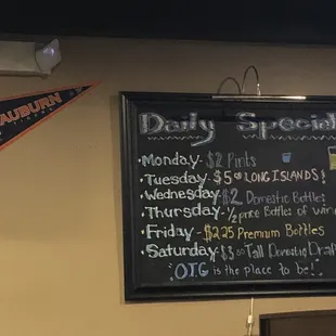 Daily specials as of 2/7/2020
