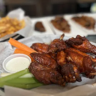 Sweet and Spicy wings. Yum!