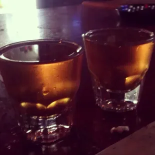 two glasses of beer