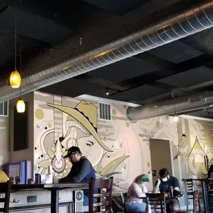 View from my table.  The walls in this place, yessssssss!