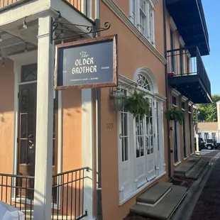 Outside of restaurant.