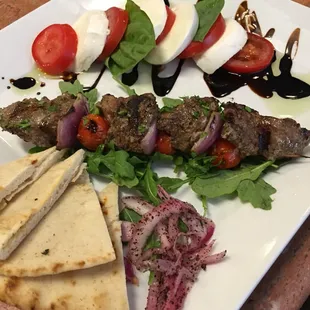 salad Duo Caprese with Izmir Lamb Kebap