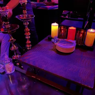 Hookah setup.