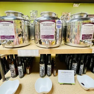 a display of olives and other olive products