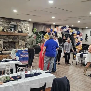 The dining roo.. it was hosting a private party