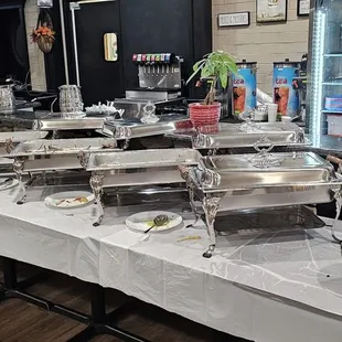 This buffet was setup for the event, a private birthday party