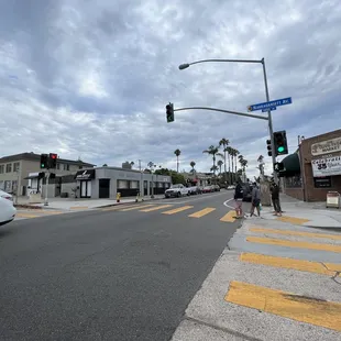 people crossing the street