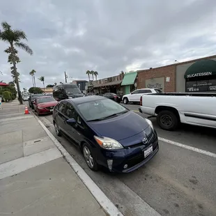 a car parked on the side of the road