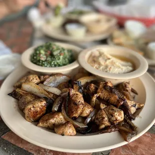 james platter, hummus, tabouleh