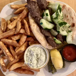 Lamb Souvlaki Platter