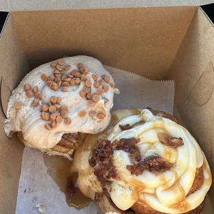 two pastries in a box