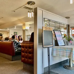 a view of the dining area