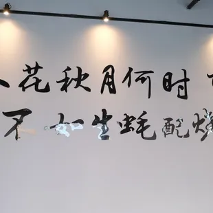 chinese characters on the wall