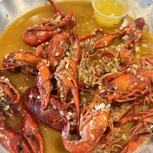 Garlic butter crawfish